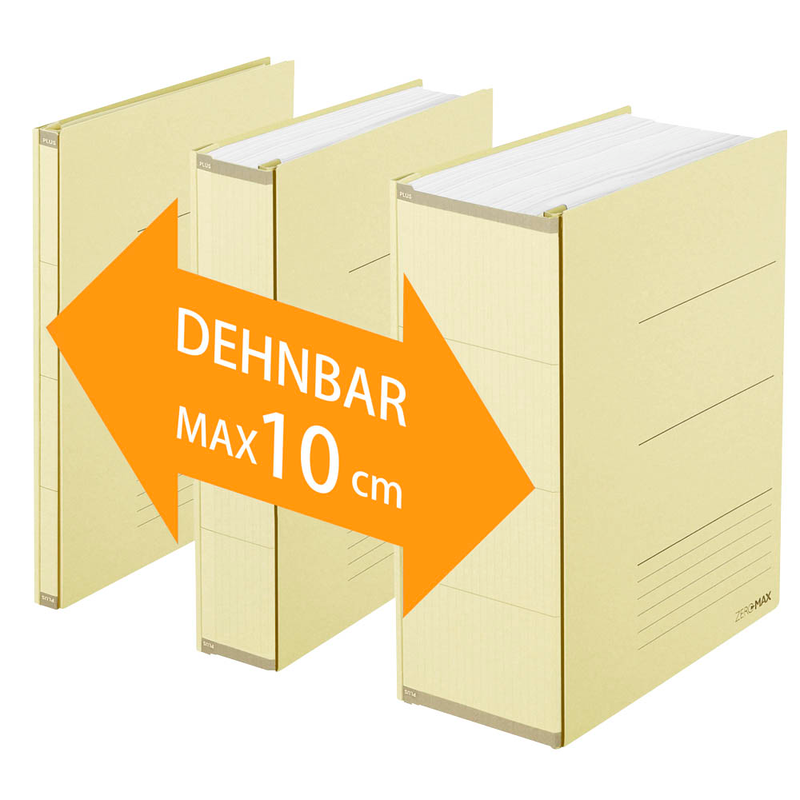 Plus Japan Zero Max Expandable File – Beige, Expands Up To 10cm, Holds 800 Sheets