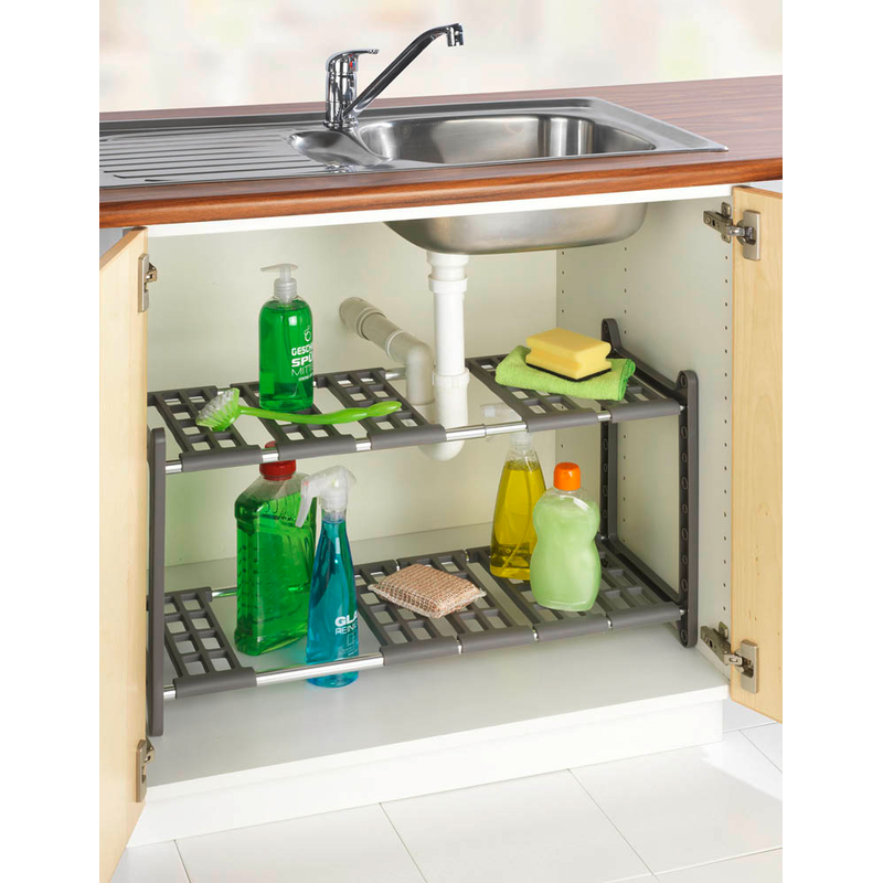 WENKO Teleskopregal Flexi grau 45,0 - 80,0 x 28,0 x 39,0 cm, 1 St