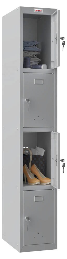 Spind Locker phoenix Spind Locker grau PL1430GGK, 4 Schließfächer 30,0 x 50,0 x 183 ...