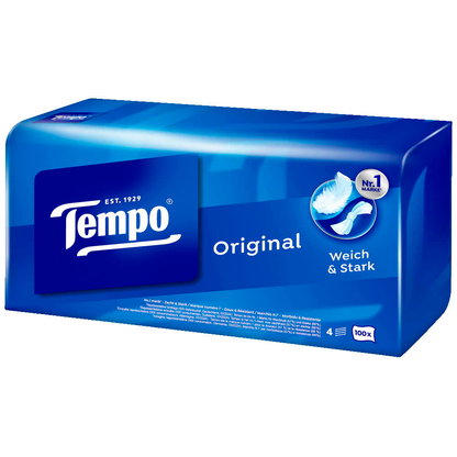 Tempo Taschentücherbox Original 4-lagig weiß, 100 Tücher