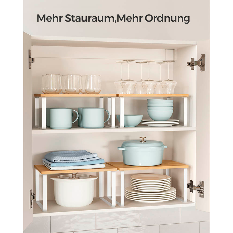SONGMICS Kchen-Organizer bambus, wei 29,7 x 19,5/18,5 x 15,8/13,7 cm, 2  St. | Printus
