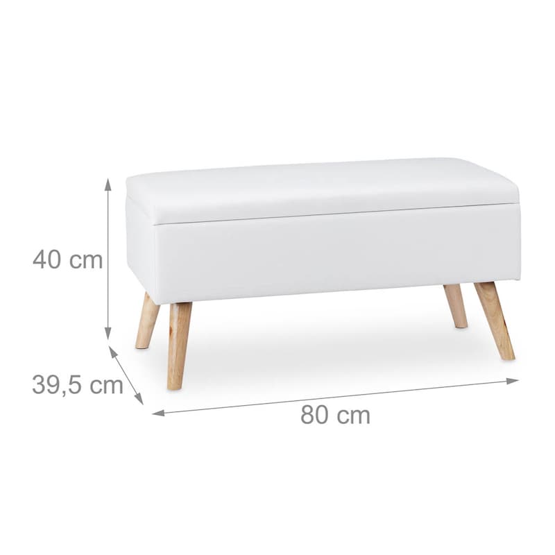 relaxdays Sitztruhe 10025734_49 weiß Holz 80,0 cm