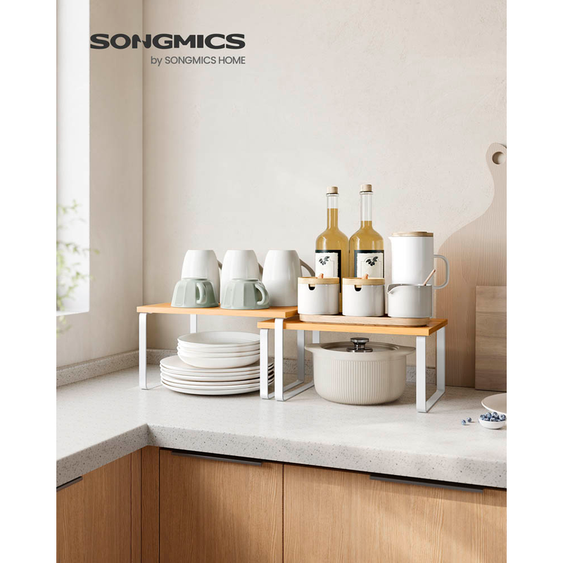 SONGMICS Kchen-Organizer bambus, wei 29,7 x 19,5/18,5 x 15,8/13,7 cm, 2  St. | Printus