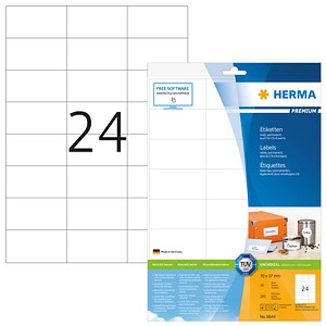 HERMA Etiketten 8644 weiß 70,0 x 37,0 mm, 10 Blatt