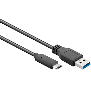 goobay USB C/USB 3.0 A Kabel 3,0 m schwarz