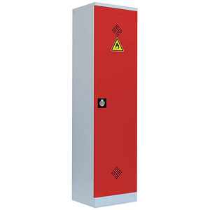 LÜLLMANN Umweltschrank 566244 feuerrot, lichtgrau 4 Fachböden 50,0 x 42,2 x 195,0 cm, aufgebaut, 1 St.