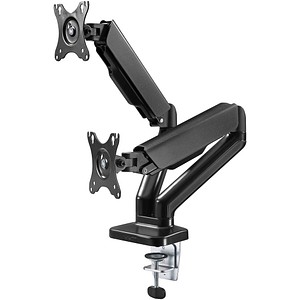 goobay Monitor-Halterung 58531 schwarz für 2 Monitore, Tischbohrung, Tischklemme
