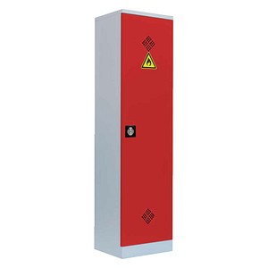 LÜLLMANN Umweltschrank 566244 feuerrot, lichtgrau 4 Fachböden 50,0 x 42,2 x 195,0 cm, aufgebaut, 1 St.