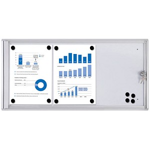 Showdown® Displays Schaukasten Economy XS silber 3x DIN A4 71,1 x 2,6 x 35,0 cm, 1 St.