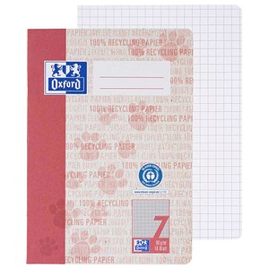OXFORD Schulheft Recycling Lineatur 7 kariert DIN A5 ohne Rand, 16 Blatt, 1 St.
