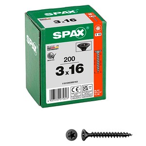 SPAX® Universalschrauben T10 Senkkopf BLAX 1191040300163 3 mm x 16 mm, 200 St.