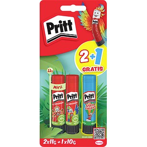 2 + 1 GRATIS: Pritt Klebestifte 11,0 g, 2 St. + GRATIS Klebestift blau 10,0 g
