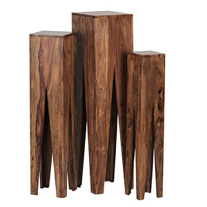 WOHNLING Beistelltische-Set quadratisch Massivholz sheesham, 1 St.