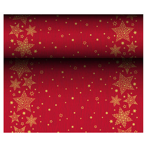 PAPSTAR Tischläufer Christmas Shine 88171 rot 40,0 cm x 24,0 m, 1 St.