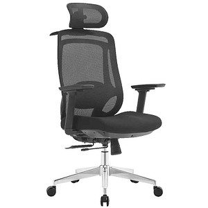 LÜLLMANN Bürostuhl, 210450 Stoff schwarz, Gestell alu