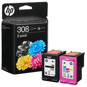 HP 308(6L6S6UE) schwarz, color Druckerpatronen, 2er-Set