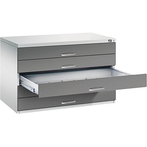CP 7100 Planschrank lichtgrau, stahlgrau 5 Schubladen 110,0 x 76,5 x 76,0 cm, 1 St.