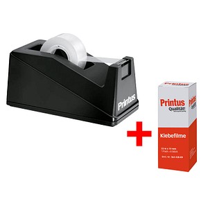 Set: Printus Tischabroller schwarz + 8 Rollen Klebefilm 33,0 m x 19,0 mm Set: Printus Tischabroller schwarz + 8 Rollen Klebefilm 33,0 m x 19,0 mm