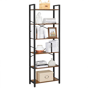 VASAGLE Bücherregal braun, schwarz 66,0 x 30,0 x 186,0 cm, 1 St.
