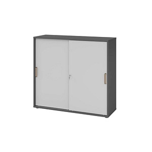 HAMMERBACHER Schiebetürenschrank 1753S, V1753S/G/5/SG grafit, grau 2 Fachböden 120,0 x 40,0 x 110,0 cm