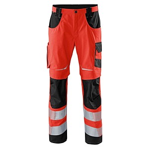 KÜBLER® unisex Warnschutzhose REFLECTIQ rot, schwarz Größe 48