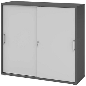 HAMMERBACHER Schiebetürenschrank 1753S, V1753S/G/5/CE grafit, grau 2 Fachböden 120,0 x 40,0 x 110,0 cm