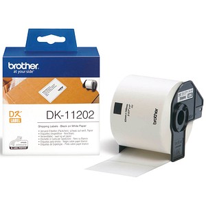 brother Etikettenrolle für Etikettendrucker DK11202 weiß, 62,0 x 100,0 mm, 1 x 300 Etiketten