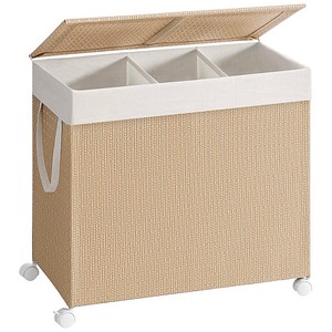 SONGMICS Wäschesortierer beige, weiß, bis 20,0 kg, 1 St.