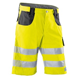 KÜBLER® unisex Warnschutzhose kurz REFLECTIQ warngelb, anthrazit Größe 50