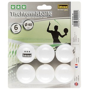 6 Idena Tischtennisbälle weiß