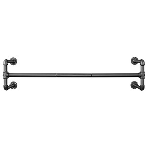 SONGMICS Wandgarderobe schwarz Metall 112,0 x 29,3 cm, 2 St.