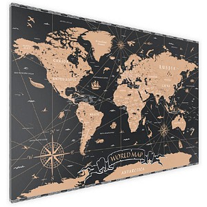 ALLboards Magnettafel 60,0 x 40,0 cm Weltkarte