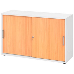 HAMMERBACHER Schiebetürenschrank 1752S, V1752S/W/6/CE buche, weiß 1 Fachboden 120,0 x 40,0 x 74,8 cm