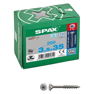 SPAX® Universalschrauben T15 Senkkopf Edelstahl A2 0197000350353 3,5 mm x 35 mm, 200 St.