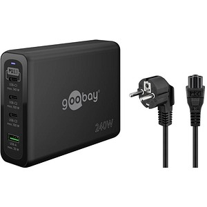 goobay Ladeadapter schwarz, Kabellänge: 1,0 m, 240 Watt
