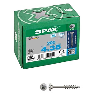 SPAX® Universalschrauben T20 Senkkopf Edelstahl A2 0197000400353 4 mm x 35 mm, 200 St.