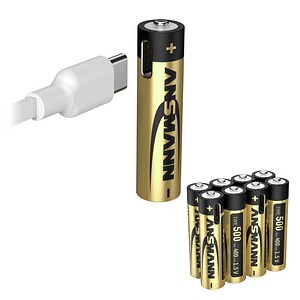 ANSMANN USB-Akkus mit Ladekabel Premium Li-Ion Micro AAA 400 mAh, 8 St.