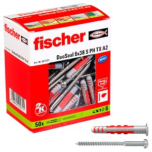 fischer DuoSeal 6x38 S PH TX A2 2K 557727 Dübel mit Schrauben Ø 6 mm x 38 mm, 50 St.