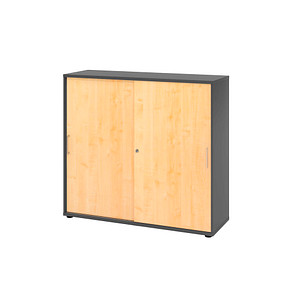 HAMMERBACHER Schiebetürenschrank Haziender, V1753S/G/3/BS ahorn, grafit 2 Fachböden 120,0 x 40,0 x 110,0 cm