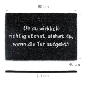relaxdays Kokosmatte schwarz 40,0 x 60,0 cm