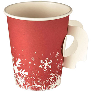 PAPSTAR Einweg-Trinkbecher Winter Time rot 0,2 l, 50 St.