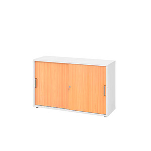 HAMMERBACHER Schiebetürenschrank 1752S, V1752S/W/6/SG buche, weiß 1 Fachboden 120,0 x 40,0 x 74,8 cm