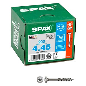 SPAX® Universalschrauben T20 Senkkopf Edelstahl A2 0197000400453 4 mm x 45 mm, 200 St.