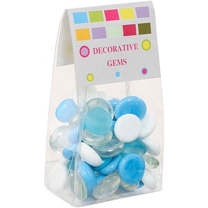 GLOREX Muggelsteine blau, weiß, hellblau Glasnuggets Ø 20,00 mm, 200,0 g, 1 Pack