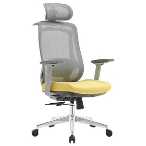 LÜLLMANN Bürostuhl, 210464 Stoff gelb, Gestell alu