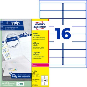 AVERY Zweckform Etiketten weiß 99,1 x 33,9 mm, 100 Blatt