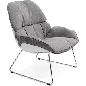 meet powered by PAPERFLOW Sessel LAZY grau silber Stoff 69,5 x 81,0 x 86,0 cm, 1 St.