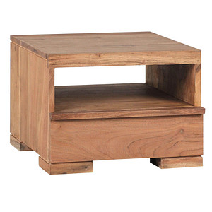WOHNLING Nachttisch rechteckig Massivholz akazie 40,0 x 40,0 x 30,0 cm, 1 St.