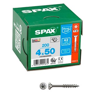 SPAX® Universalschrauben T20 Senkkopf Edelstahl A2 0197000400503 4 mm x 50 mm, 200 St.