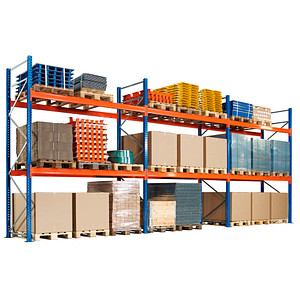 SCHULTE Palettenregal 46802-N orange, blau, silber 844,4 x 110,0 x 500,0 cm